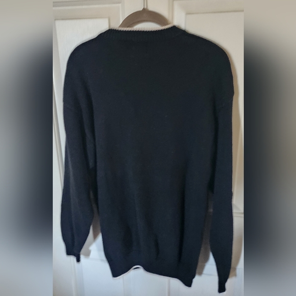 Vtg Cotton Traders Men's Pullover Sweater Golf Men’s Size M Black Embroidered - Picture 2 of 4